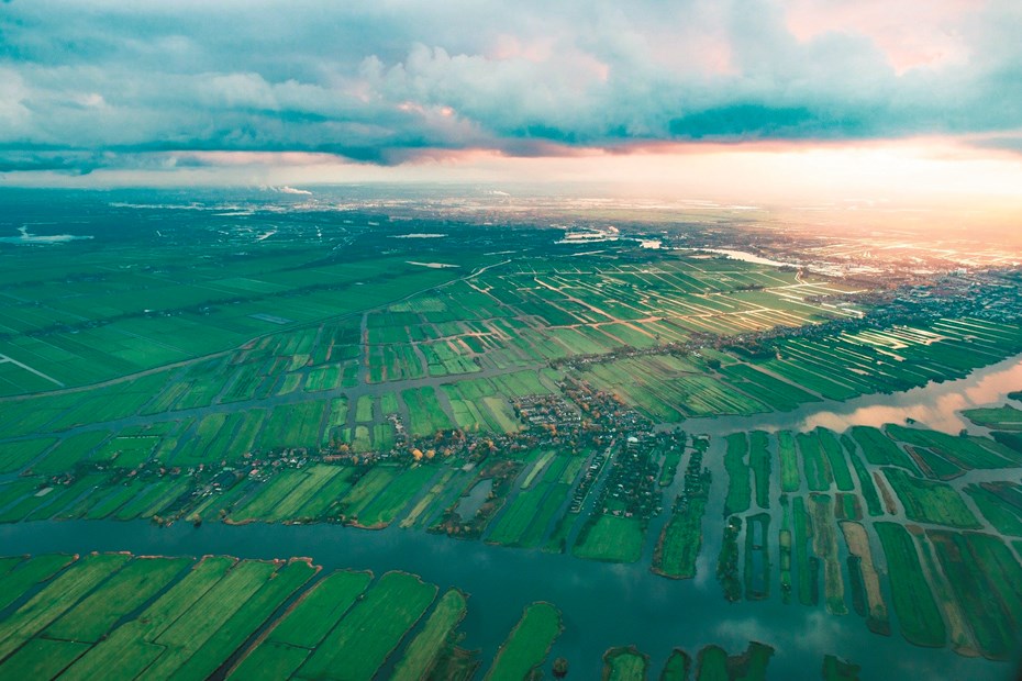 Bovenaanzicht landbouwgrond