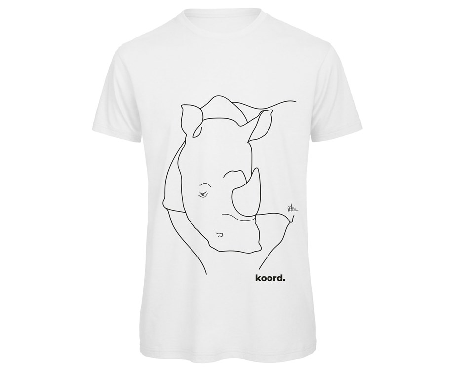T-shirt met een neushoorn erop